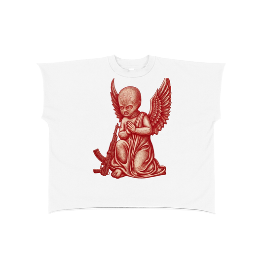 Raw Edge Boxy Non-Shrink T-Shirt